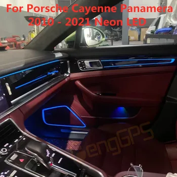 Masina de Lumină Ambientală tabloul de Bord de Afișare Pentru Porsche Cayenne, Panamera 2010 - 2021 Neon LED Ecran Multimedia de Lampa GPS Navi Unitate