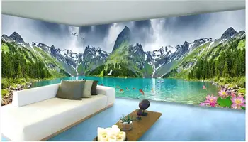Personalizate, picturi murale 3d tapet pentru pereți 3 d Idilic pădure murală frumusetea Naturii pășuni de munte de zăpadă toată casa peretele din fundal
