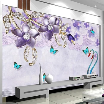 Foto personalizat Murale 3D Tapet Relief Swan Floare Bijuterii Canapea Camera de zi TV de Fundal gazete de Perete Home Decor Pictura pe Perete
