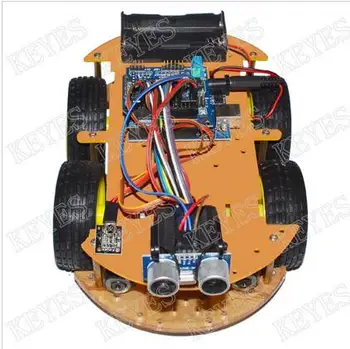 Multi-funcție 4WD Robot Kituri Auto cu Ultrasunete Modul UNO R3 MEGA328P Masina Robot Kit de Asamblare pentru Arduino conector