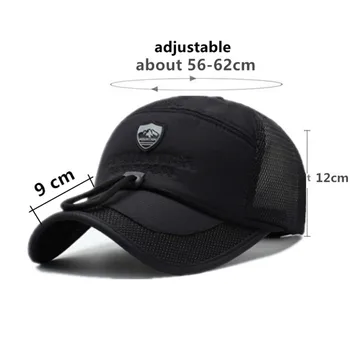 XdanqinX Reglabil Dimensiune Femei Coada de cal pălărie de Vară pentru Bărbați Respirabil ochiurilor de Plasă Capace Scrisoare Broderie de protecție Solară de Pescuit Pălărie 1