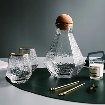 Fierbător Pentru Apă Cupe De Sticlă Nordic Geometrice Pahar De Apă Rece Ulcior Set Ceașcă De Băut Obiecte Simple De Uz Casnic Suc De Iarbă De Apă Ulcior