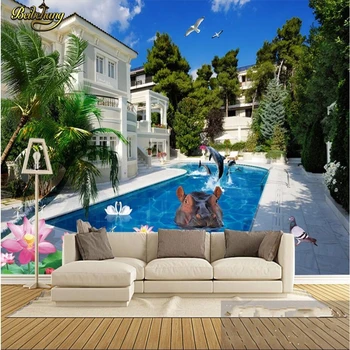 beibehang foto Personalizate 3d tapet, picturi murale autocolante villa piscină frumoasă locație TV de perete decor pictura papel de parede