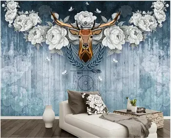 Personalizat murale 3d foto tapet modern European elan flori bord lemn living home decor tapet pentru pereți în rulouri